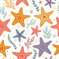 seamless pattern with sea shells