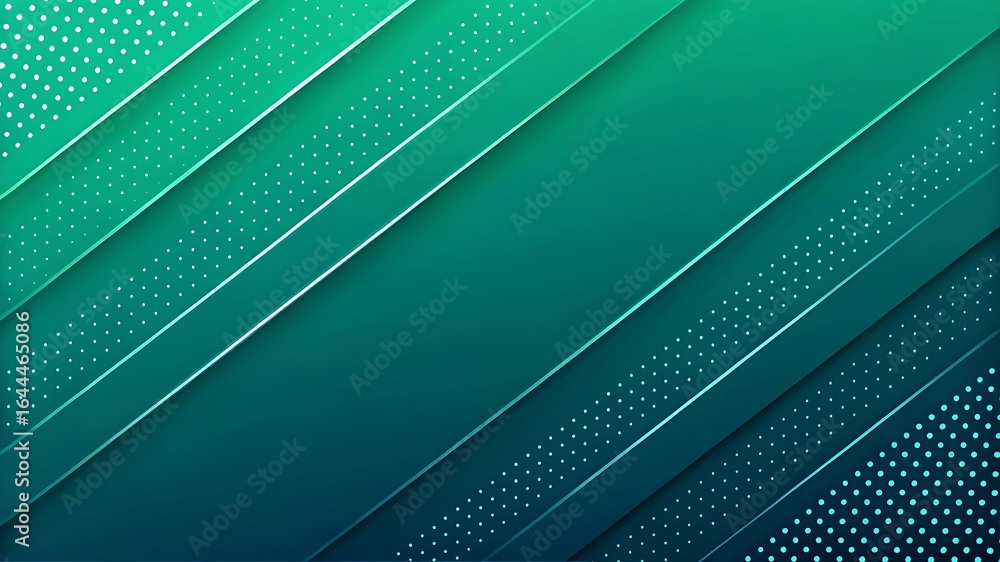 Poster teal and green diagonal stripes with dot pattern abstract