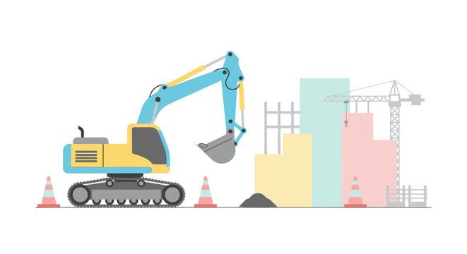 Excavator at Construction Site