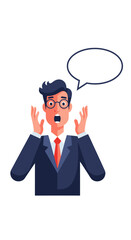 Surprised Businessman Cartoon Character