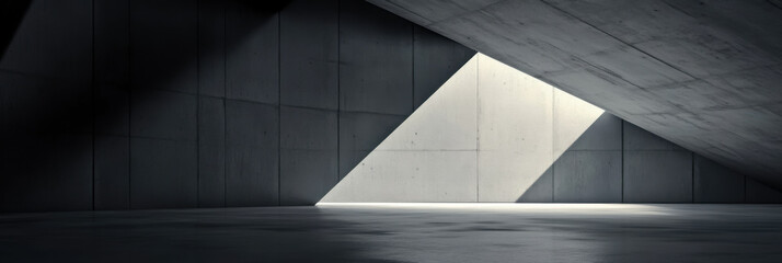 Obraz premium Dark Abstract empty concrete space with geometric shapes, contemporary architecture background