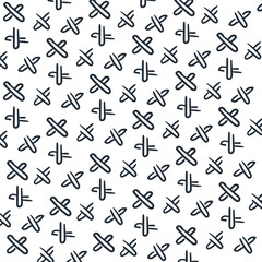 Line pluses or crosses create texture.
