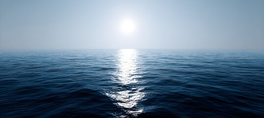 Obraz premium Wide cinematic sunlight leak across ocean horizon