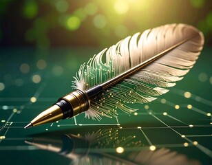 Feather pen with digital circuit