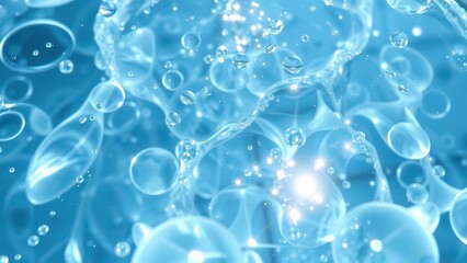 Vibrant Blue Water Surface with Sunlight Ripples
