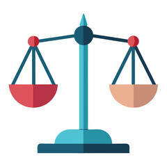 Balance Scale Icon &ndash; Flat Vector Illustration for Justice and Measurement
