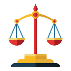 Empty Mechanical Balance Scale &ndash; Vector Icon for Law and Science Concepts