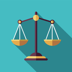 Two-Pan Balance Scale &ndash; Vector Graphic Isolated on White Background