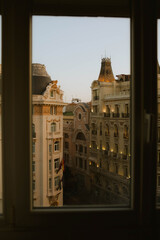 View of Madrid buildings out of window