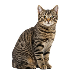 Sitting cat as a symbol of pet care and companionship.