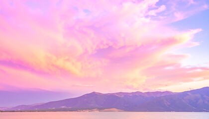 Obraz premium Pastel sky over mountains