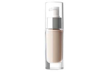 Elegant foundation bottle showcasing a luxurious cosmetic product with a pump dispenser, perfect for beauty and skincare campaigns