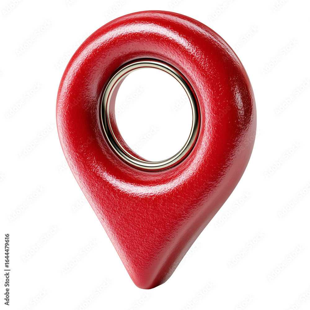 Poster Red location pin gps navigation pointer map marker travel destination isolated on transprint background