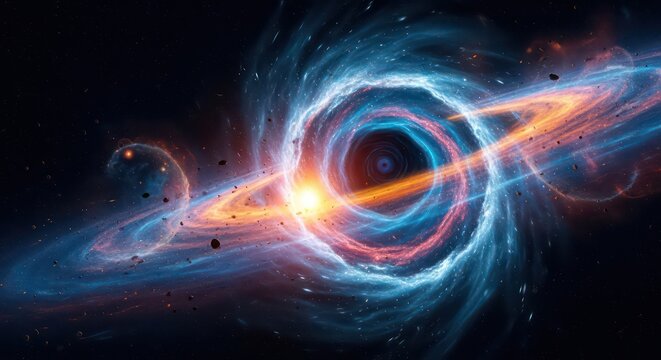 Celestial Vortex of Fire and Ice: A Black Hole's Glowing Accretion Disk