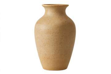 Beige ceramic vase standing on transparent background