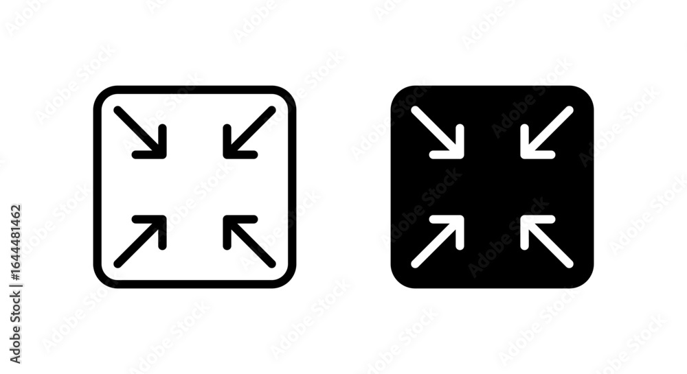 Poster collapse screen icon. exit full screen mode symbol. minimize display concept