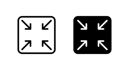 Fototapeta premium Collapse screen icon. Exit full screen mode symbol. Minimize display concept