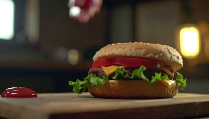 Delicious hamburger preparation