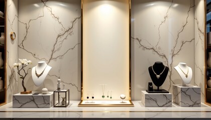 modern jewelry display mockup on acrylic