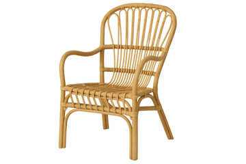 Modern rattan armchair on transparent background: perfect for interior design projects