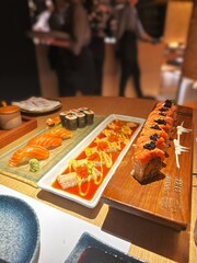Assorted Sushi Platter in Japanese Restaurant