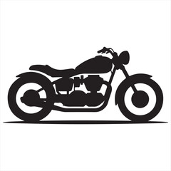 Obraz premium Classic Motorcycle Silhouette Vector Illustration for Retro Style Transportation and Freedom on the Open Road