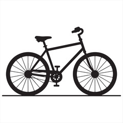 Fototapeta premium Simple Bicycle Silhouette on White Background Symbolizing Cycling Transportation and Healthy Lifestyle with Minimalist Design Elements