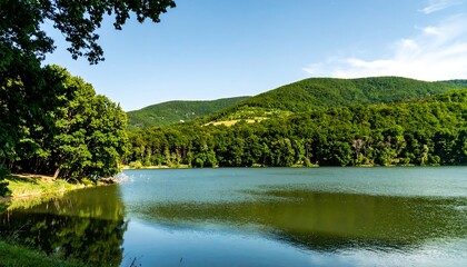 Serene lakeside scenery