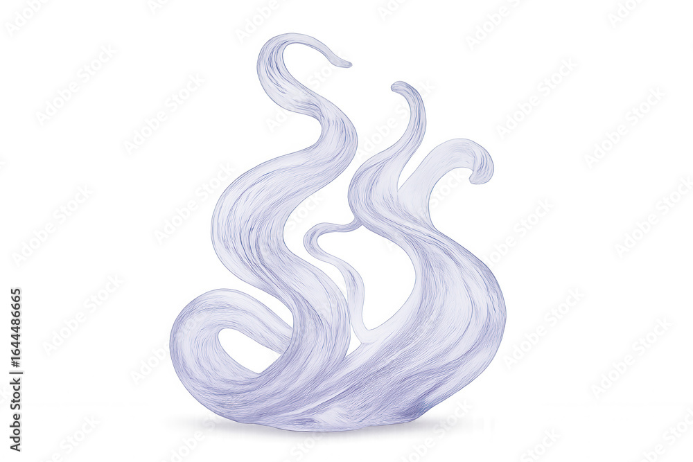 Poster lavender lines curving, intertwining across transparent backdrop, generating fluid abstract motion d