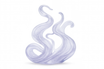 Lavender lines curving, intertwining across transparent backdrop, generating fluid abstract motion design