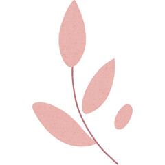 Soft pink leaf illustration with textured effect and simple organic shapes