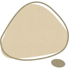 Abstract beige speech bubble with textured paper style and irregular shape