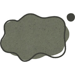 Abstract green shape with dark outline and textured surface, artistic and organic design