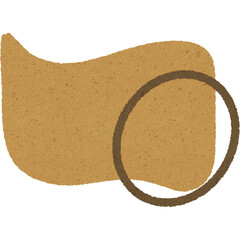 Coffee stain on paper with round ring and irregular shape, natural texture background