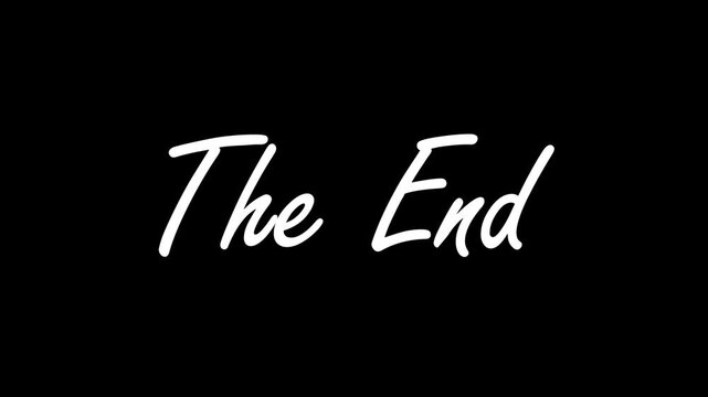 The End Handwriting Text Animation, Script Font Closing Title for Film and Video Projects