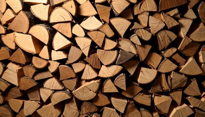 A rustic textured backdrop showcasing a neatly stacked firewood pile ready for warming winter days