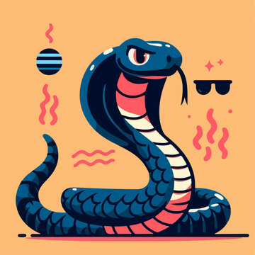 flat illustration of a cobra snake