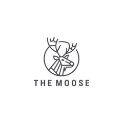 Moose logo with a strong and rustic style for line and nature inspired branding.