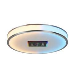 Illustration of modern led ceiling lamp with rgb lighting isolated on transparent background