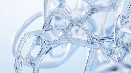 Intricate, translucent structures intertwine in a delicate, flowing design.