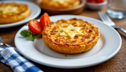 latke potato pancake on white plate, hanukkah, no people, no text, no logo
