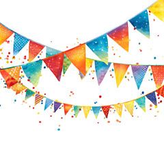 Obraz premium Colorful Party Bunting, isolated on white background