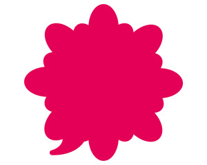 シンプルなカラーの吹き出し　雲形