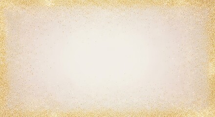 Fototapeta premium Elegant Gold Glitter Frame on Cream Background for Festive Celebrations and Design Projects