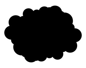 シンプルなカラーの吹き出し　雲形