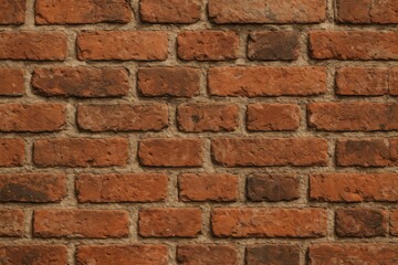 Obraz premium Vintage red brick wall texture, macro close-up of aged bricks with weathered surface, realistic high detail background for architecture and design themes