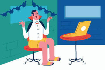 Teleconference In Costume