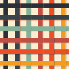 Seamless plaid pattern with retro style