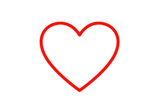 Naklejki Red heart outline isolated on transparent background