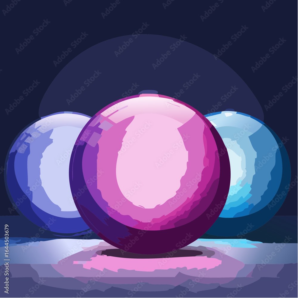 Poster abstract composition with blue spheres modern cyan and purple background design 3d rendering 2